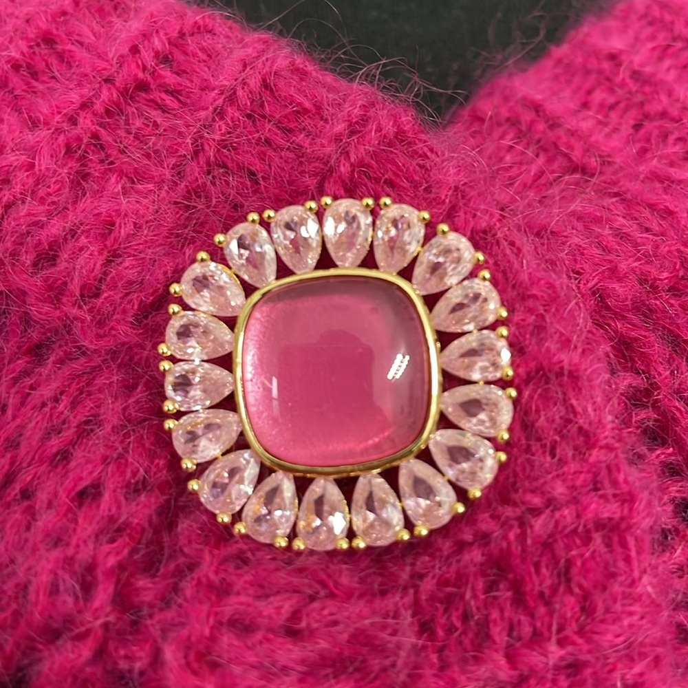 Nana Jacqueline Eva cardigan off shoulders berry color size M mohair pin up - Picture 6 of 10